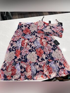 Lulus Set Top and Skirt Bohemian Floral Print Women’s Size Medium NWT